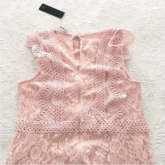 NWT Lulus My Sweetheart Blush Pink Lace Mini Dress Small - Picture 5 of 7